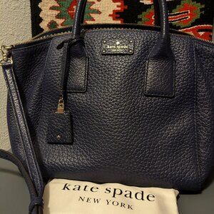Kate Spade  Pebbled Leather Blue Shoulder Bag